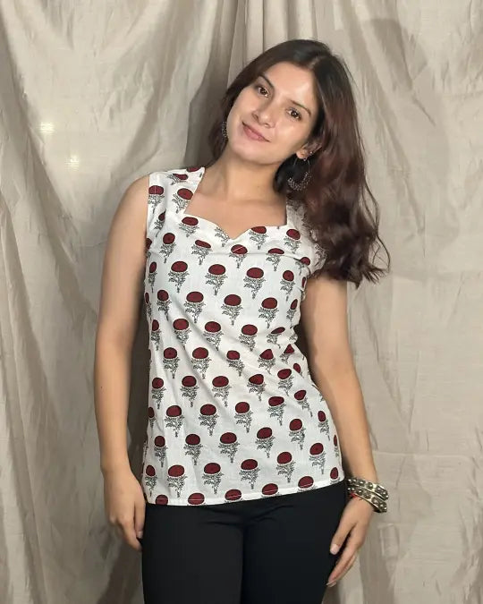 White Nayra Short Kurti