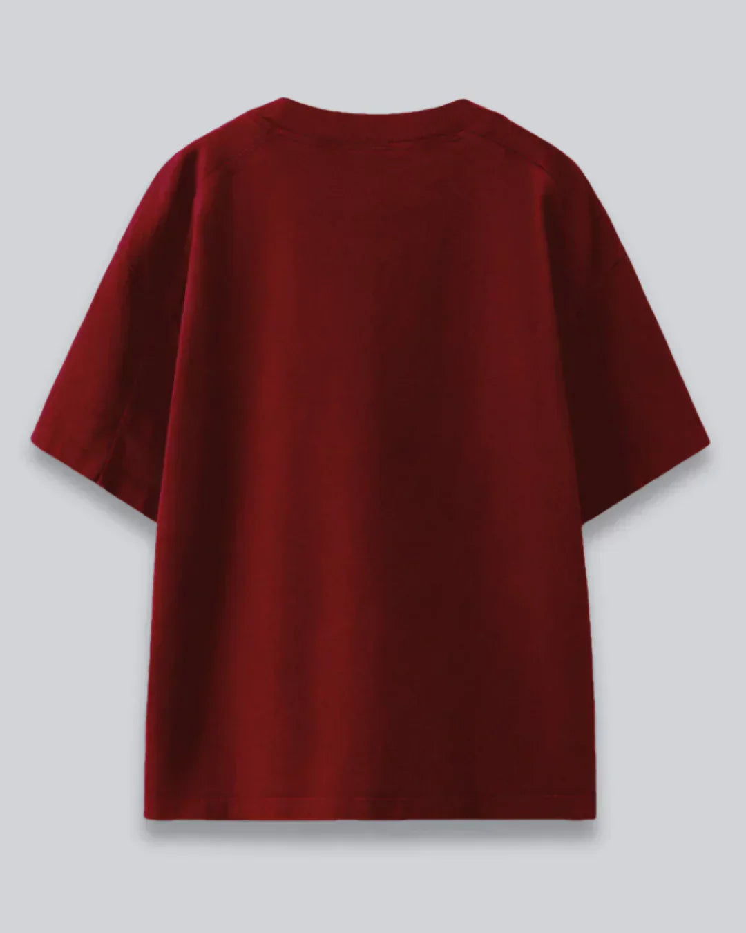 LA Oversized T-Shirt โ red oversized plain graphic tee shown in flat lay