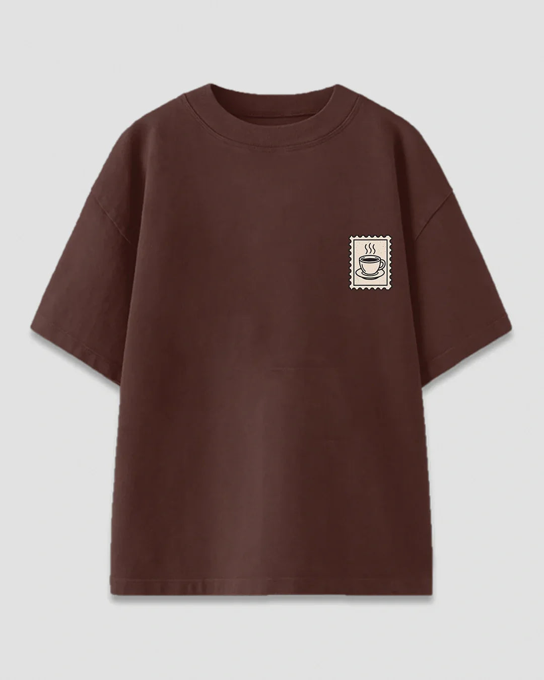 Latte Stamp Oversized T-Shirt for Women Online In India | Dky