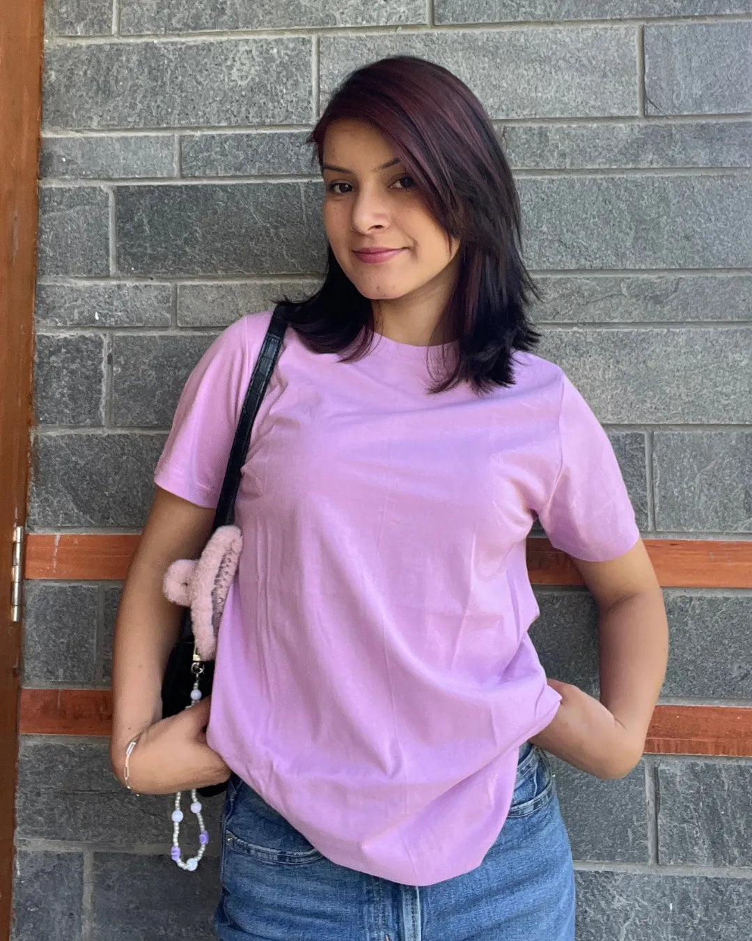 Lilac Plain T-Shirt - Shop Printed T shirt for Women Online In India | LoveDky