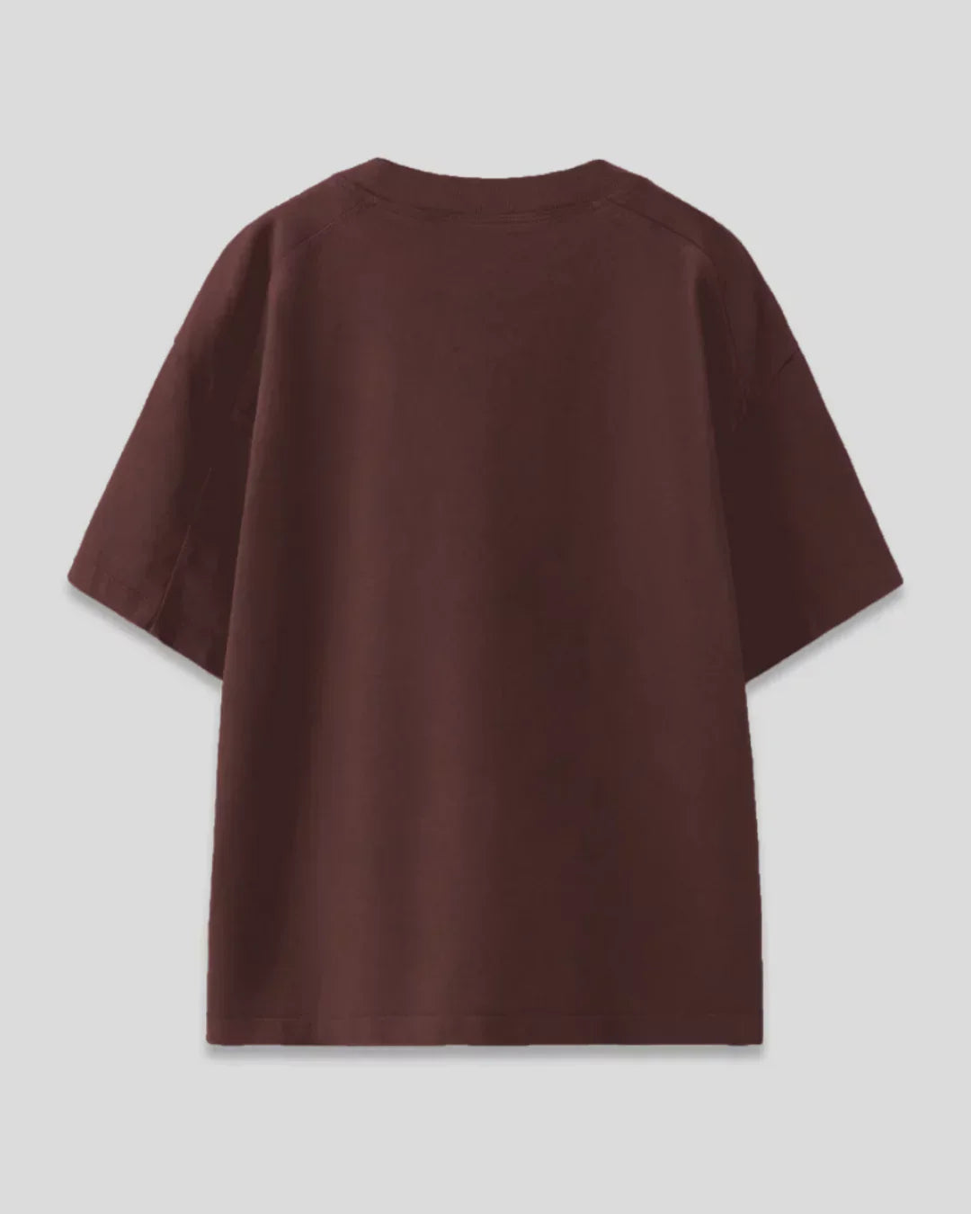 Lovey Oversized T-Shirt – brown, 100% pure fabric, oversized tee shown from the back