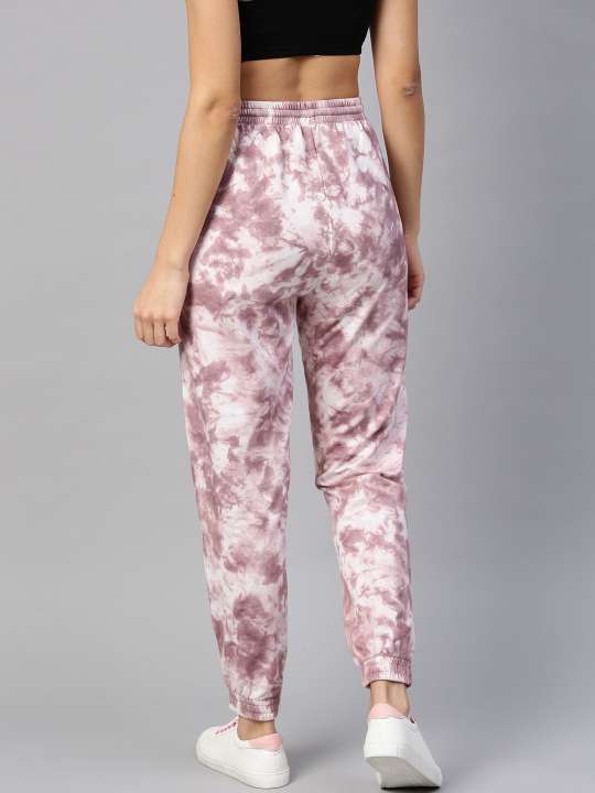 Maroon Tie Dye Joggers - Shop Printed T shirt for Women Online In India | LoveDky