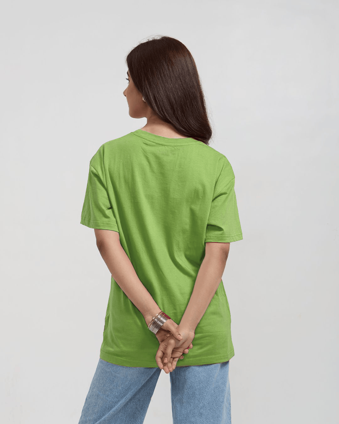 Kiwi Green Plain Oversized T-Shirt