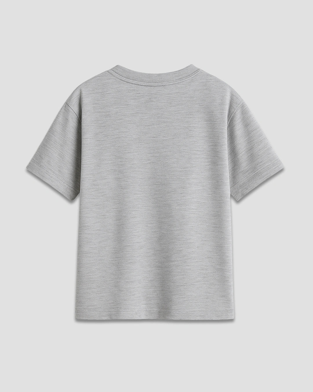 Grey Melange Plain V-Neck Oversized T-Shirt