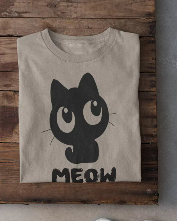 Meow T-Shirt - Shop Printed T shirt for Women Online In India | LoveDky