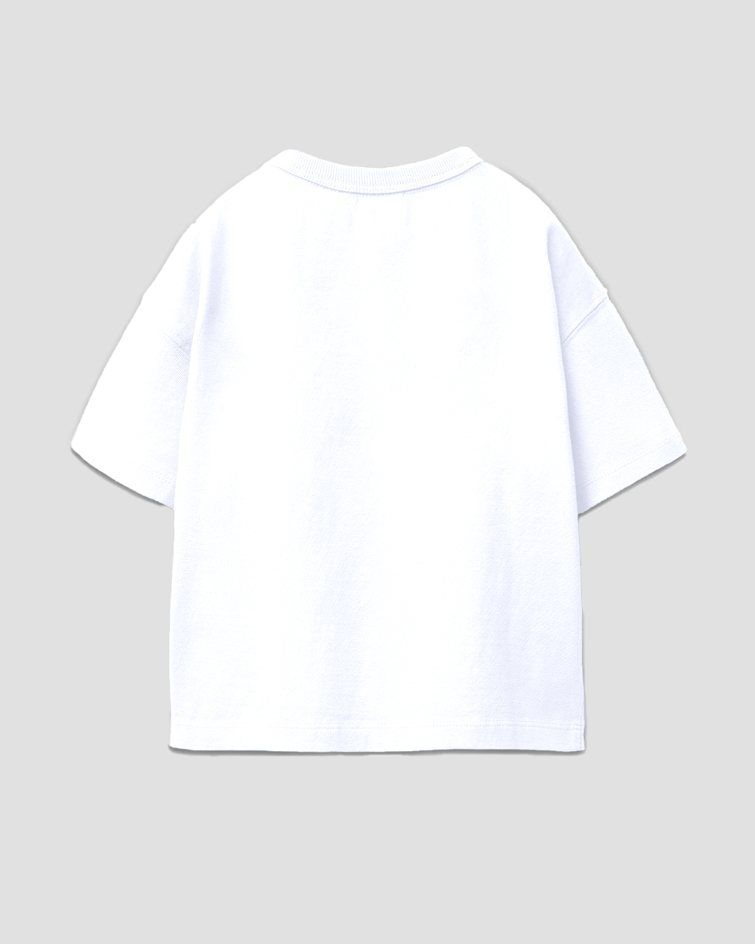 Moon Addict Boxy Oversize T-Shirt – white boxy tee, plain back view