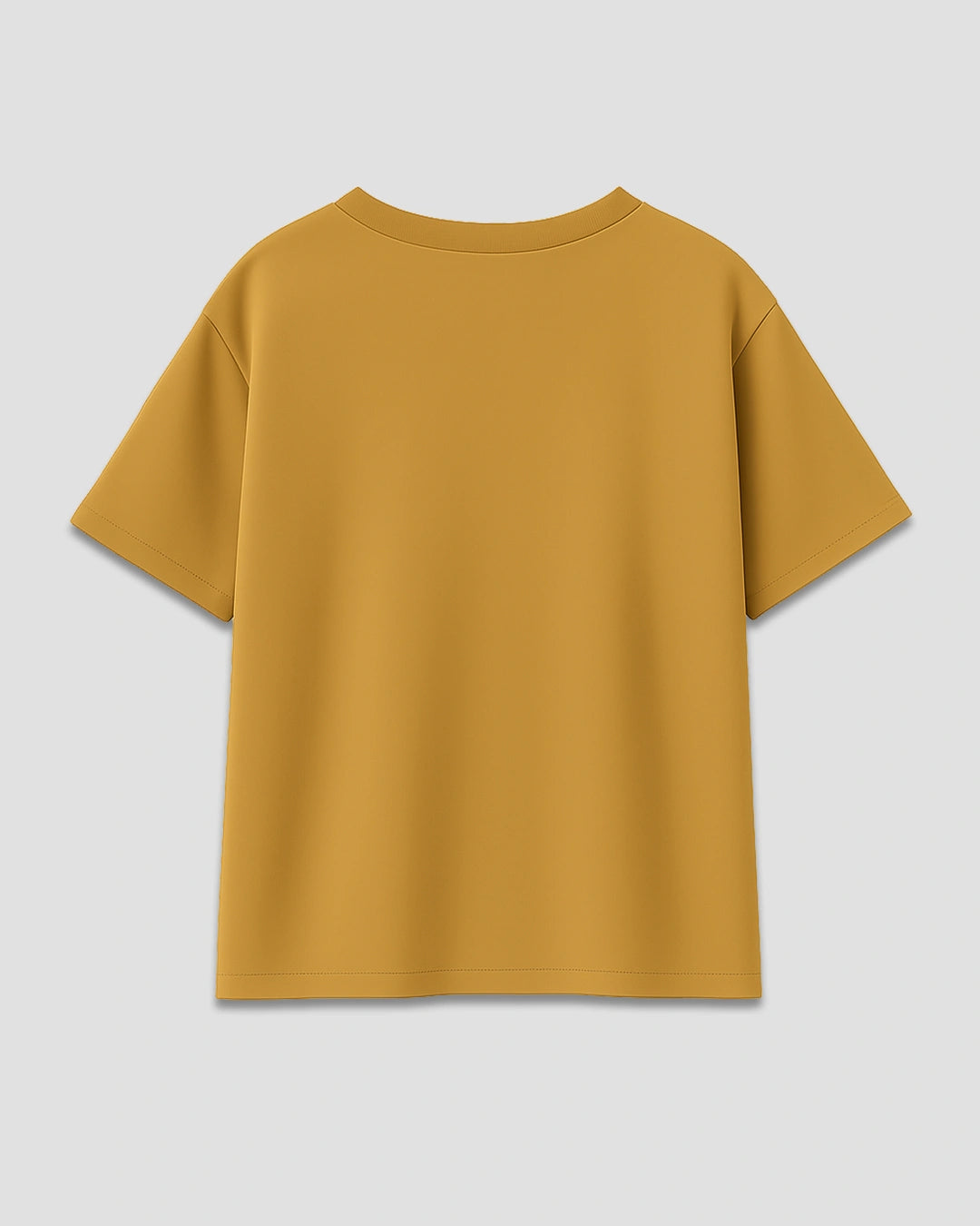 Mustard Plain V-Neck Oversized T-Shirt