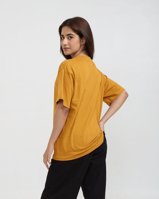 RB Mustard Plain Oversized T-Shirt