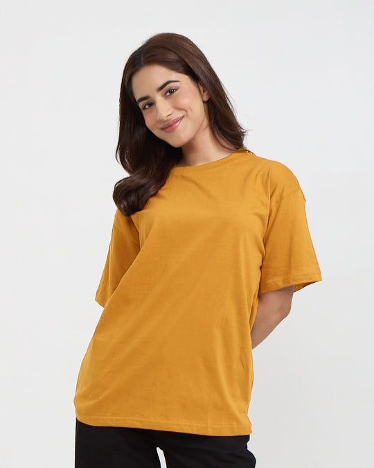 RB Mustard Plain Oversized T-Shirt