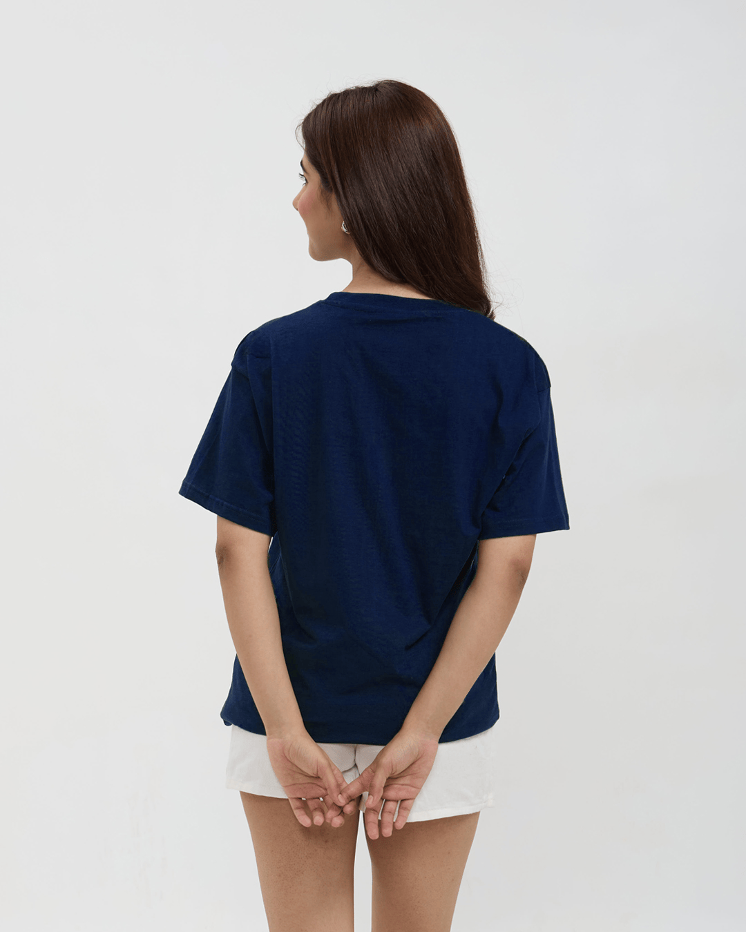 Navy Blue Plain Oversized T-Shirt - Shop Printed T shirt for Women Online In India | LoveDky
