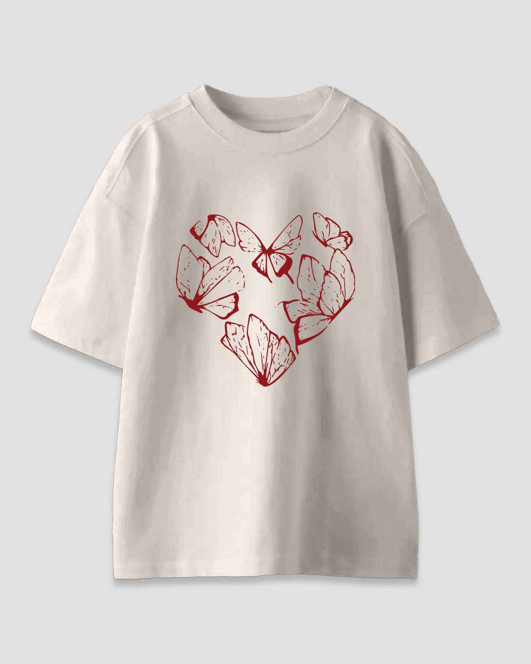 Off White Butterfly Oversized T-Shirt for Women Online In India | Dky