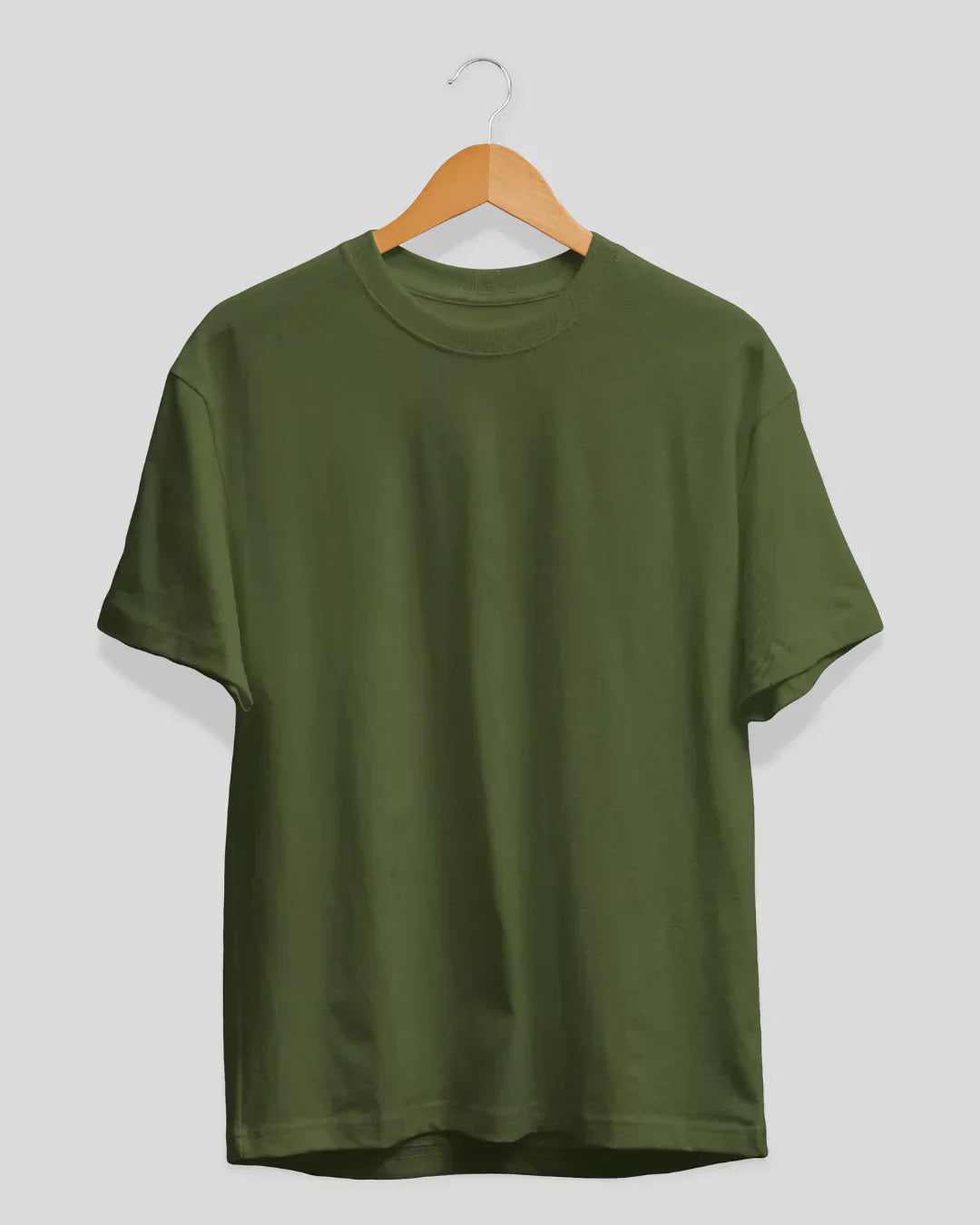 Shop Olive Green Plain T-Shirt for Women in India | Love Dky