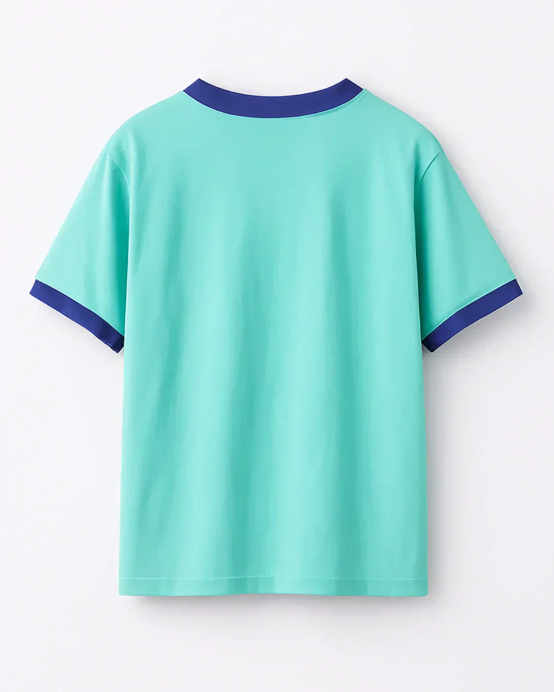 Phoenix Tap-Out V-Neck Oversize T-Shirt - mint teal, oversized fit, plain back view with navy neck and sleeve trim