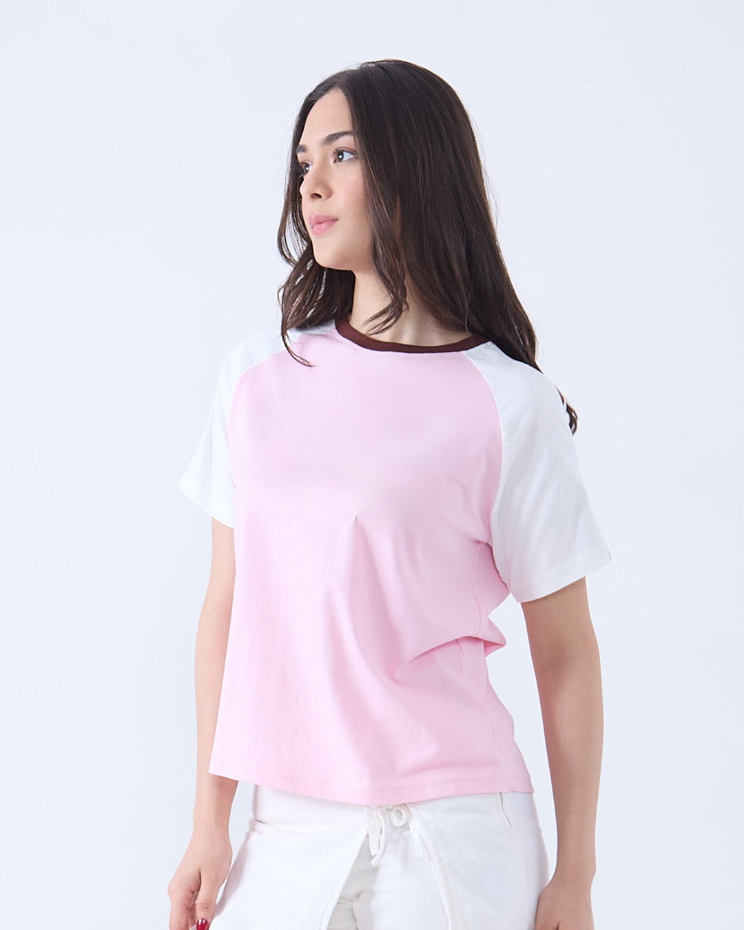 Pink Edgy Plain T-Shirt