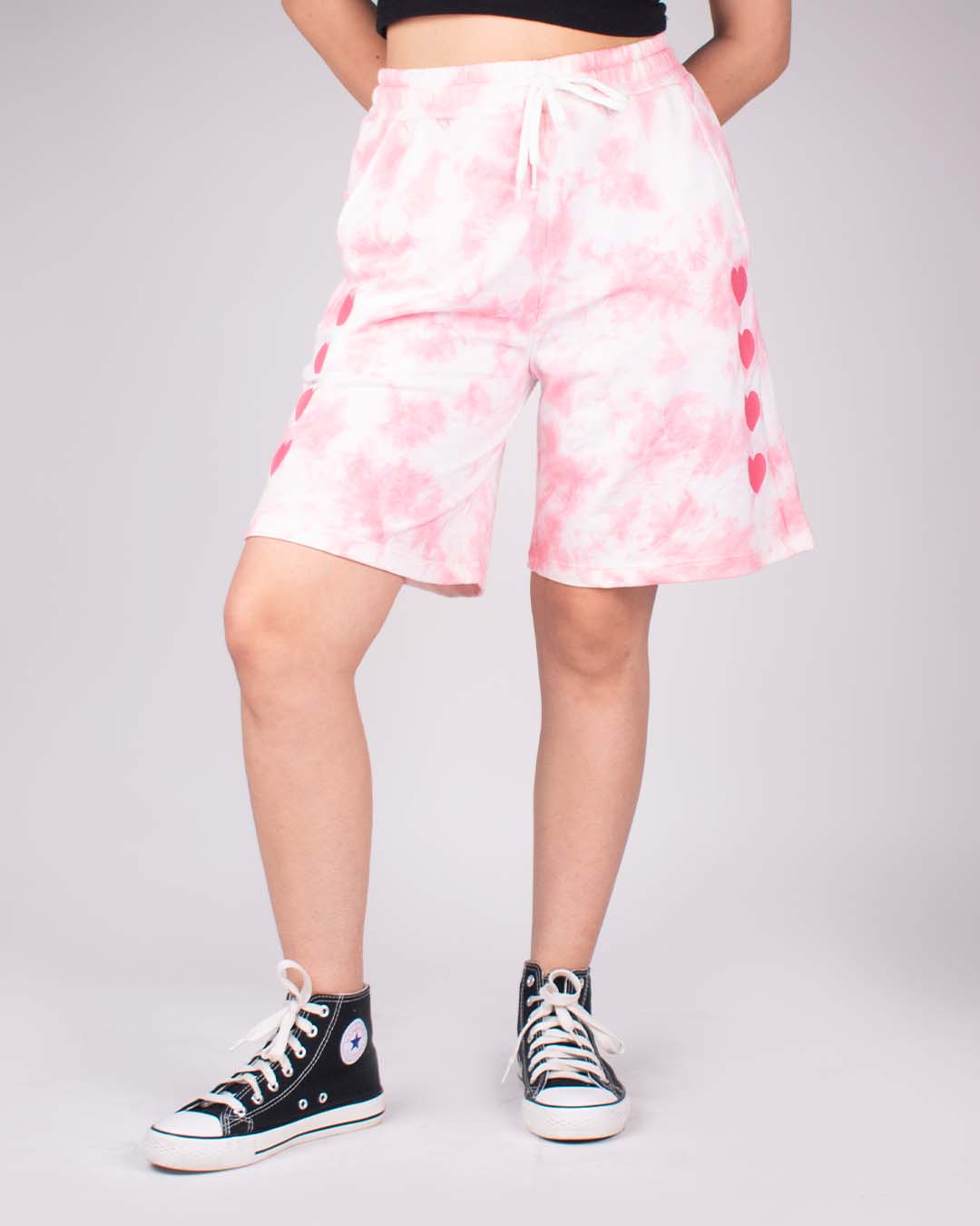Pink Tie Dye Bermuda Shorts for Women Online In India | Dky