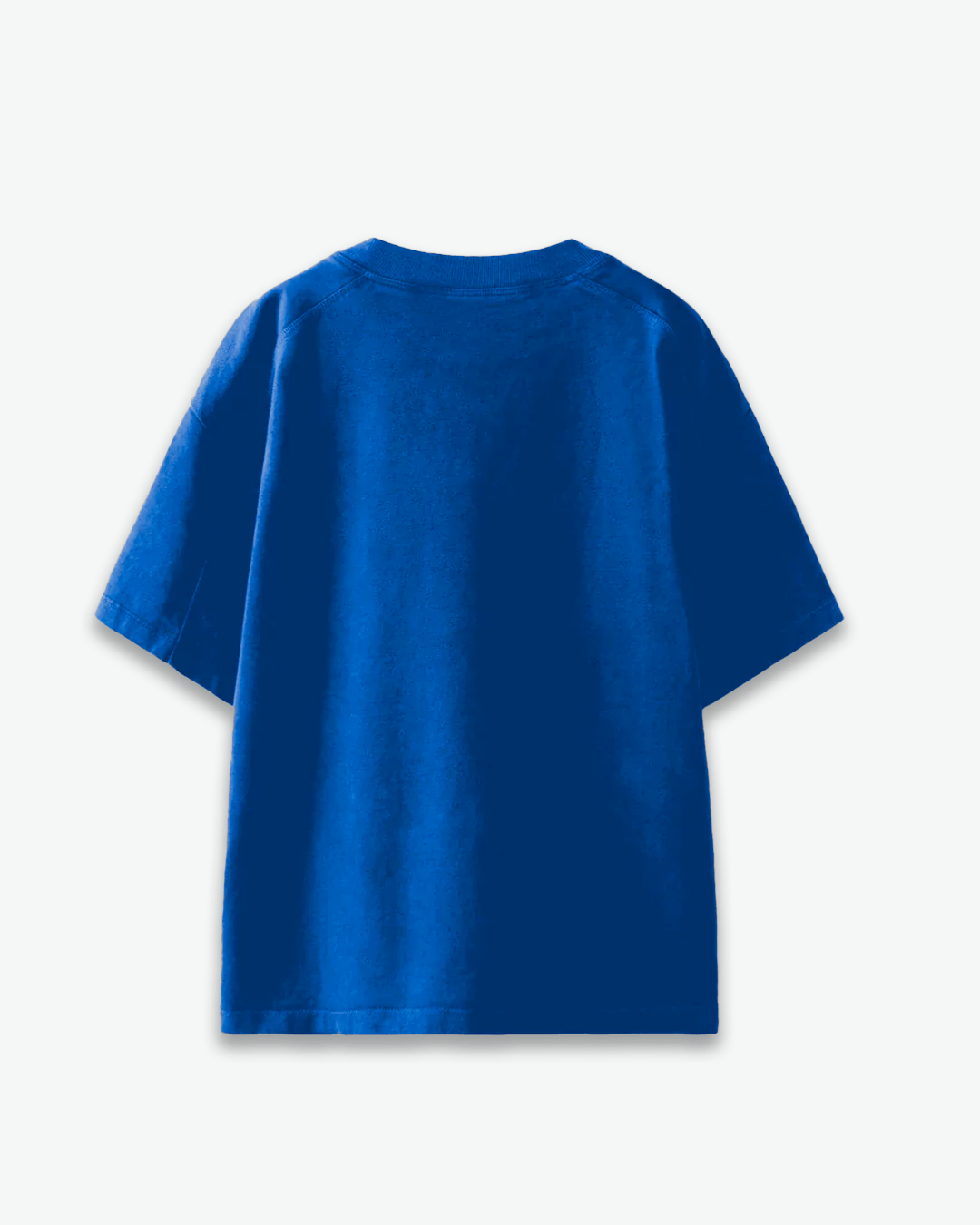 RB Anxiety Oversized T-Shirt – blue, plain design, oversized fit shown flat on white background