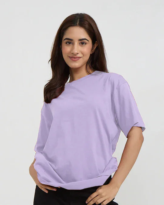 RB Lav Plain Oversized T-Shirt for Women Online In India | Dky