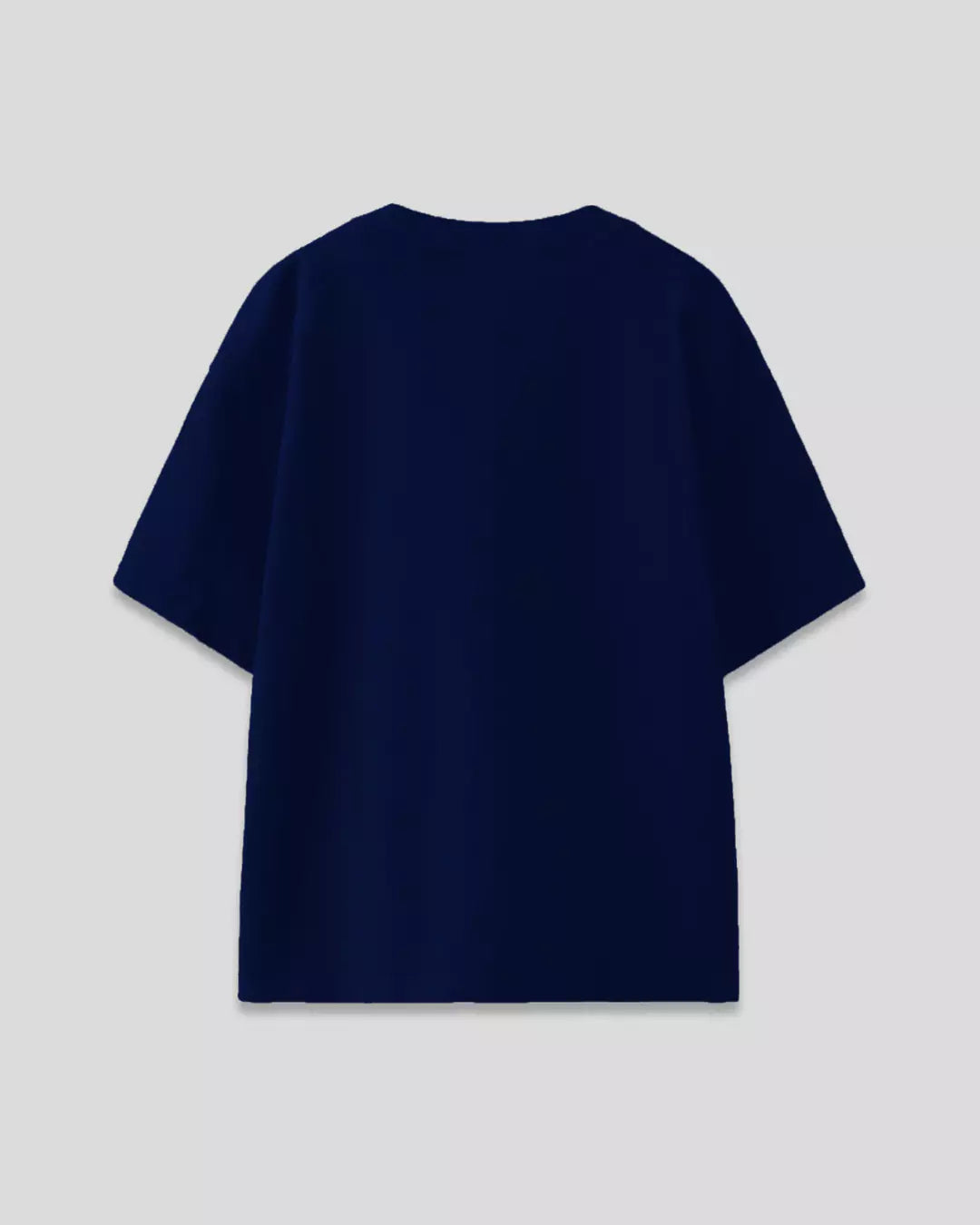 RB Navy Blue Plain Oversized T-Shirt ā navy blue, 100% pure fabric basic tee shown from the back.