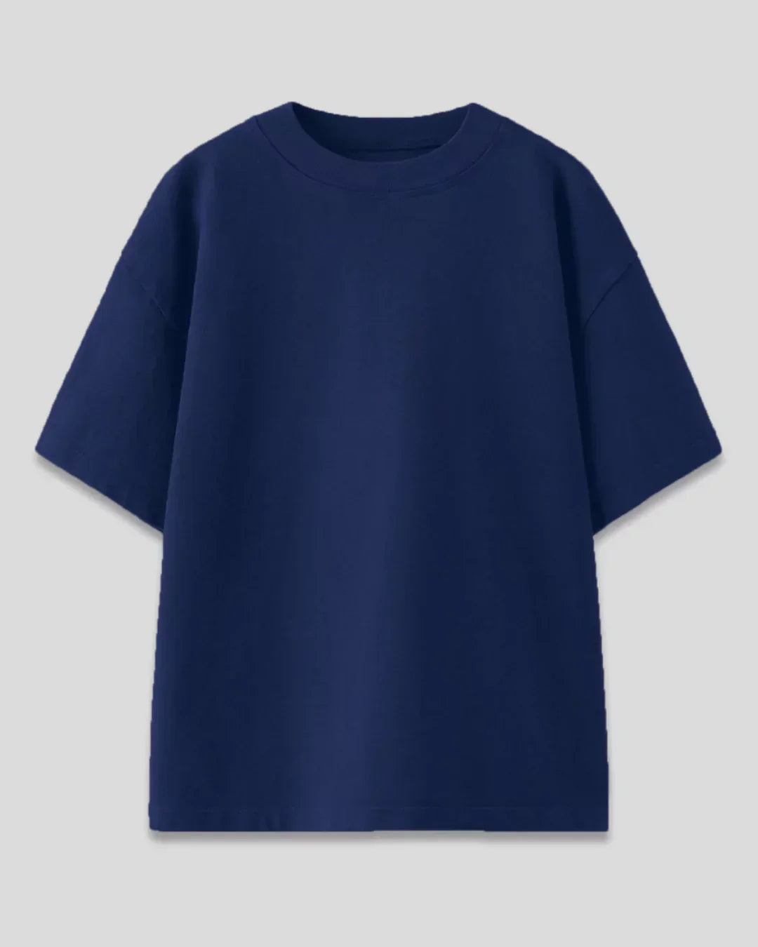 RB Navy Blue Plain Oversized T-Shirt ā navy blue, oversized basic tee shown flat lay