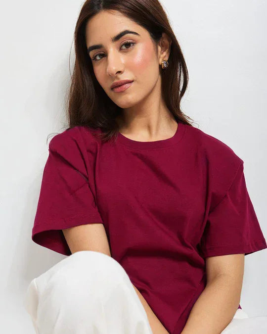 RB Ruby Plain Oversized T-Shirt for Women Online In India | Dky