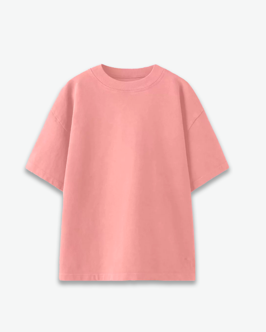 Salmon Pink Plain Oversized T-Shirt