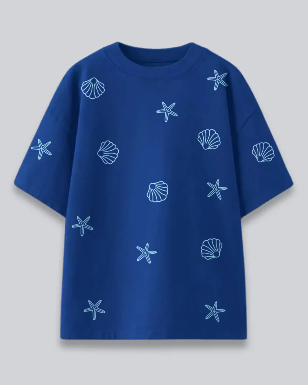 Royal Blue Ocean Floor Oversized T-shirt