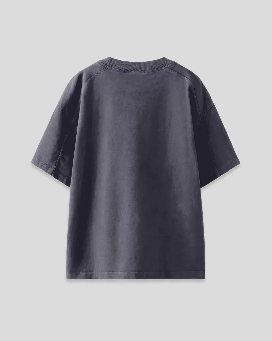 Shhh I Dont Care Oversized T-Shirt – charcoal gray oversized tee with no visible graphic, shown in back view by DKY.