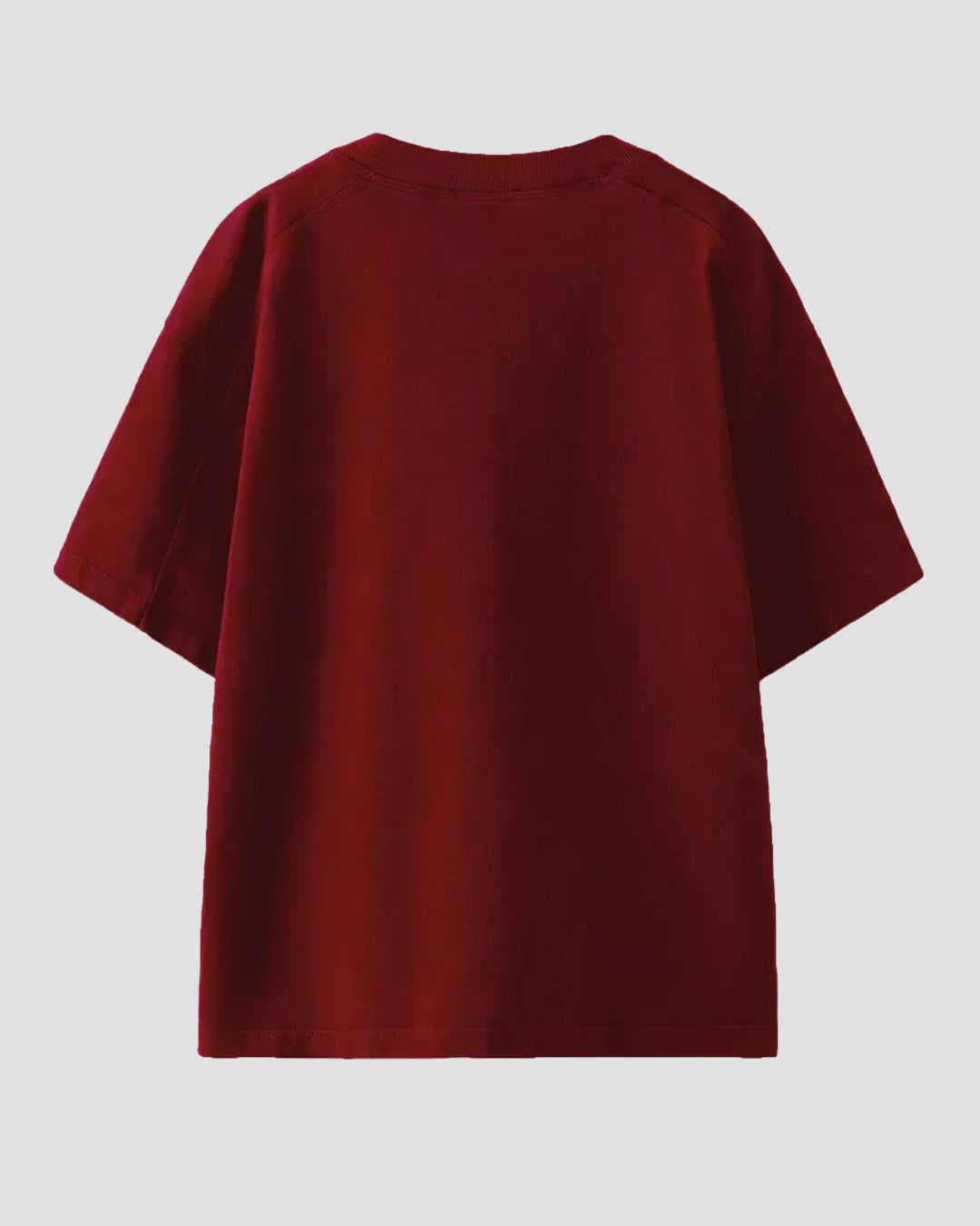 Skip To Friday Oversized T-Shirt โ burgundy, oversized fit, plain back view