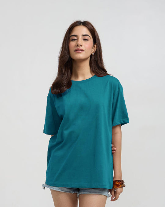 RB Turquoise Plain Oversized T-Shirt