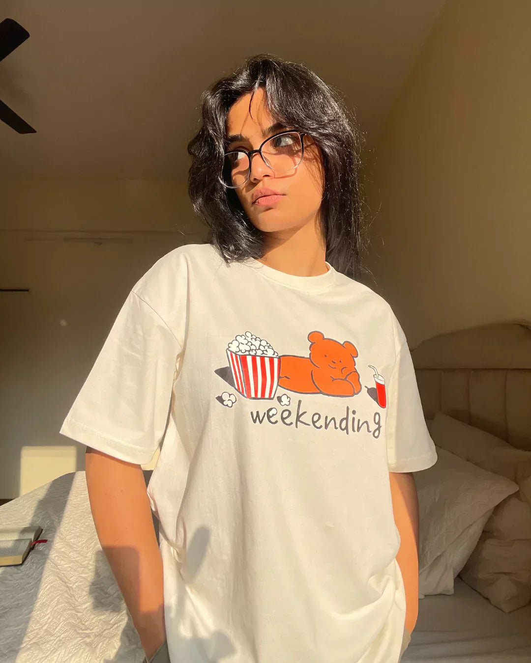 Weekending Oversized T-Shirt - Shop Printed T shirt for Women Online In India | LoveDky