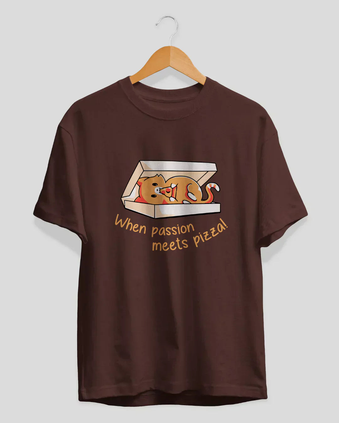 When Passion Meets Pizza T-Shirt for Women Online In India | Dky