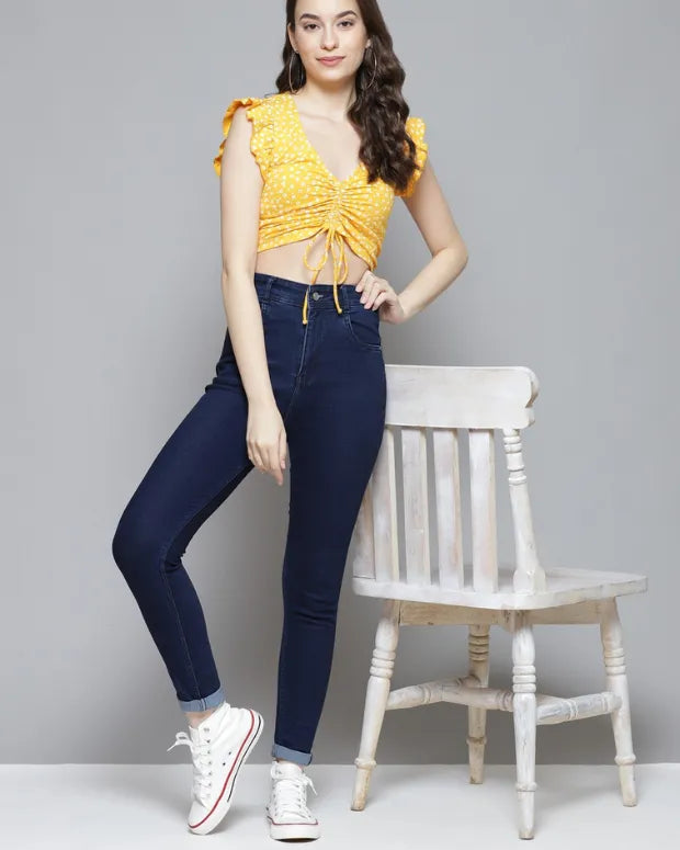 Mango Sunflower Crop Top