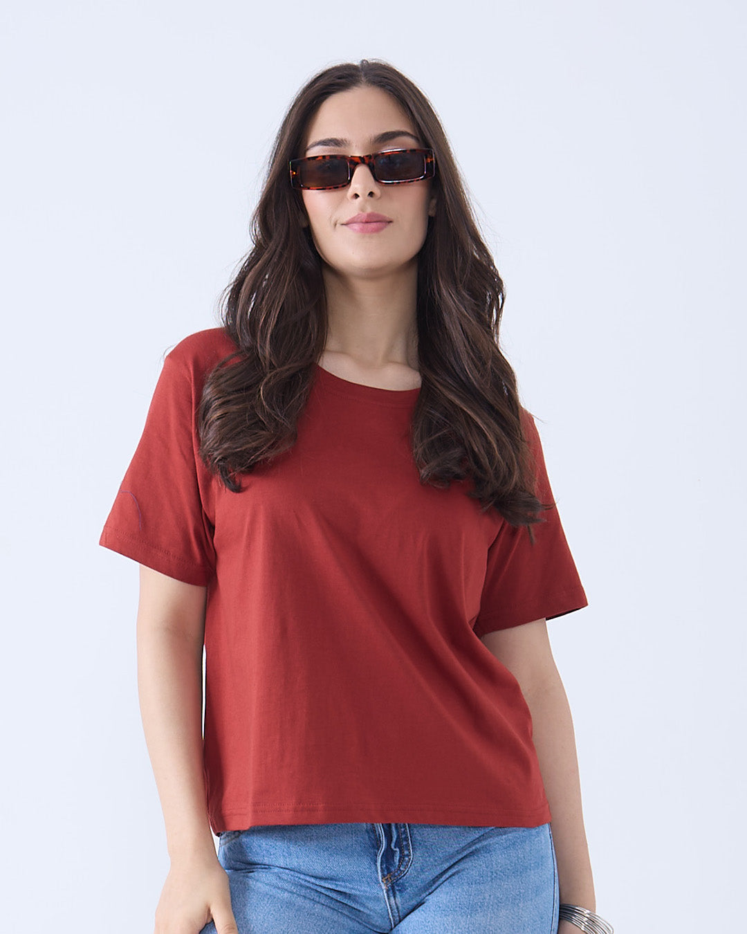 Brick Plain Boxy T-Shirt