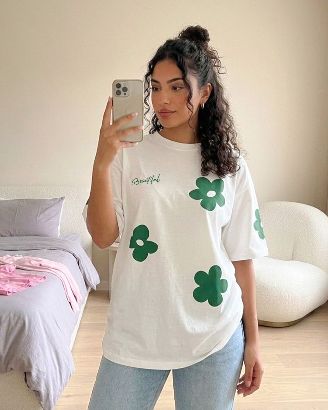White Beautiful Oversized T-Shirt