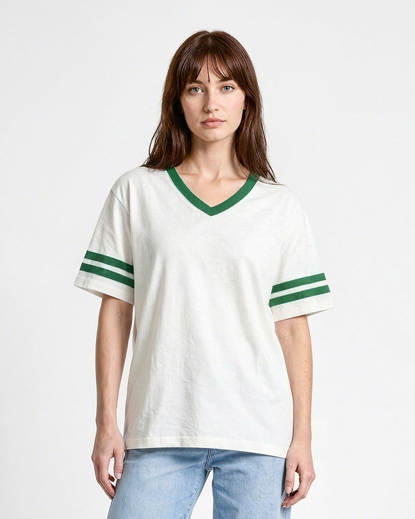 Off-White Courtside V-Neck Plain Oversize T-Shirt