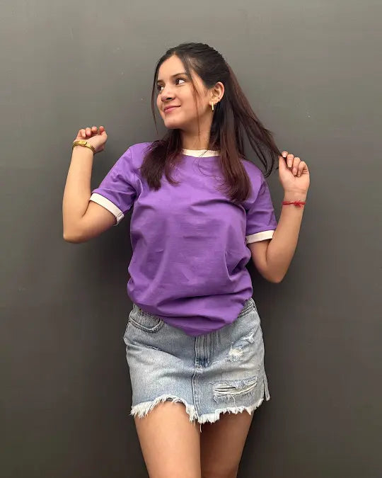 Tap Out T-Shirt - Lilac & White