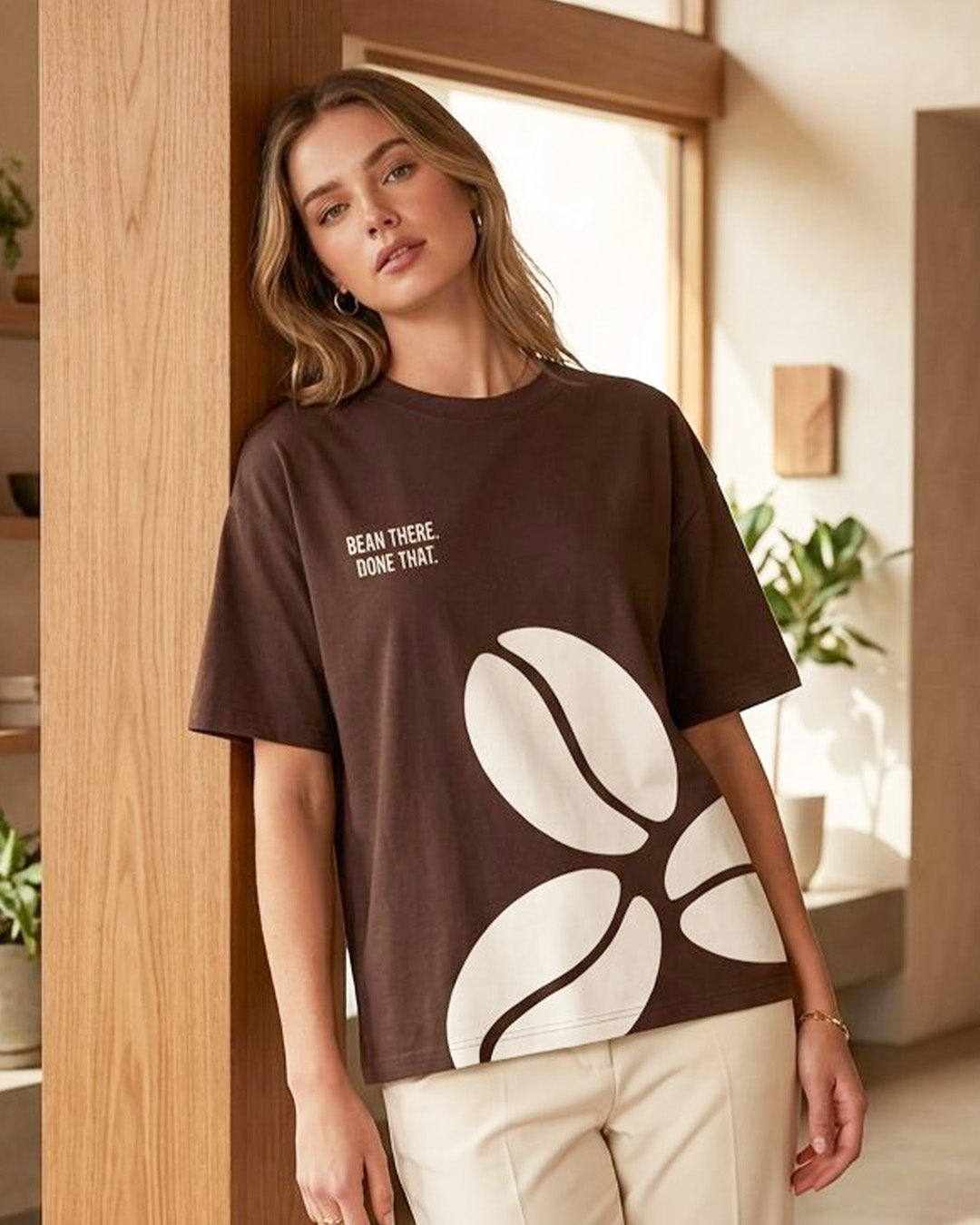 Brown Beany Oversized T-Shirt