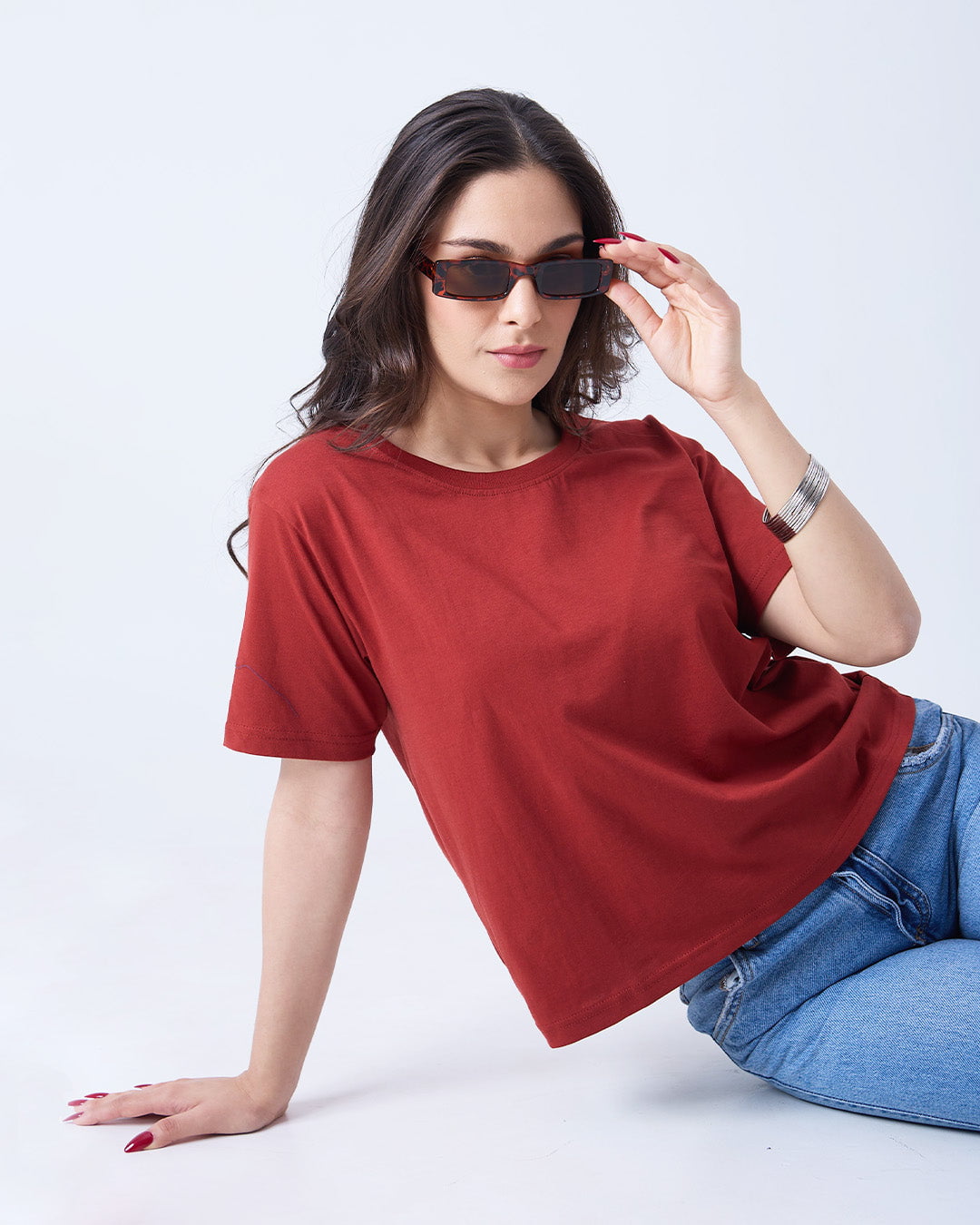 Brick Plain Boxy T-Shirt