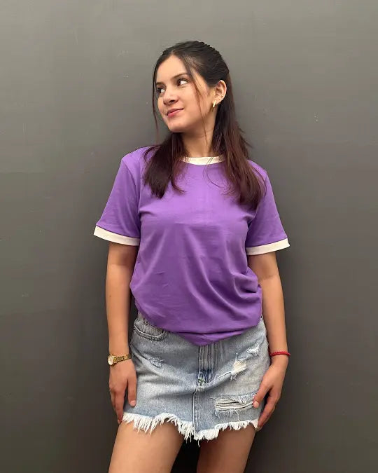 Tap Out T-Shirt - Lilac & White