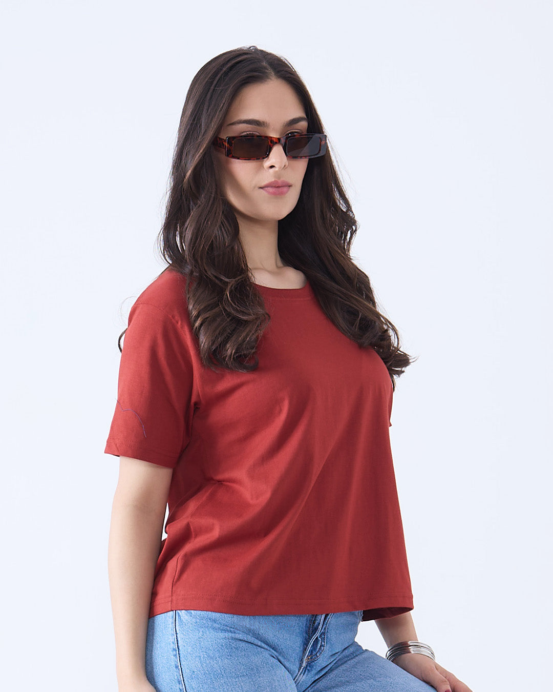 Brick Plain Boxy T-Shirt