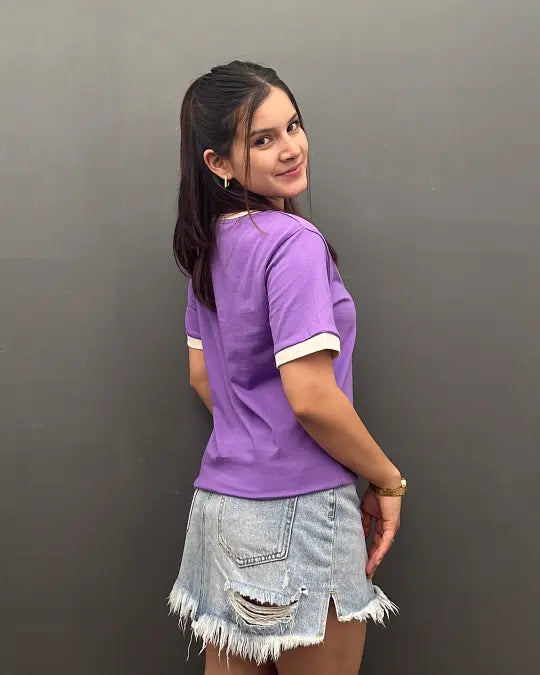 Tap Out T-Shirt - Lilac & White