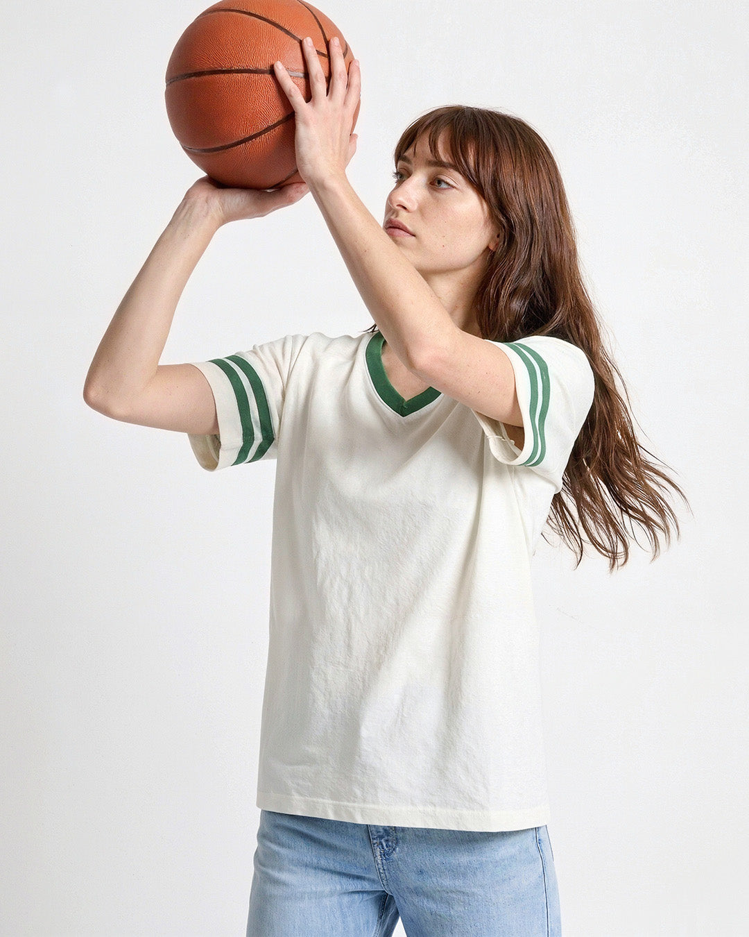 Off-White Courtside V-Neck Plain Oversize T-Shirt