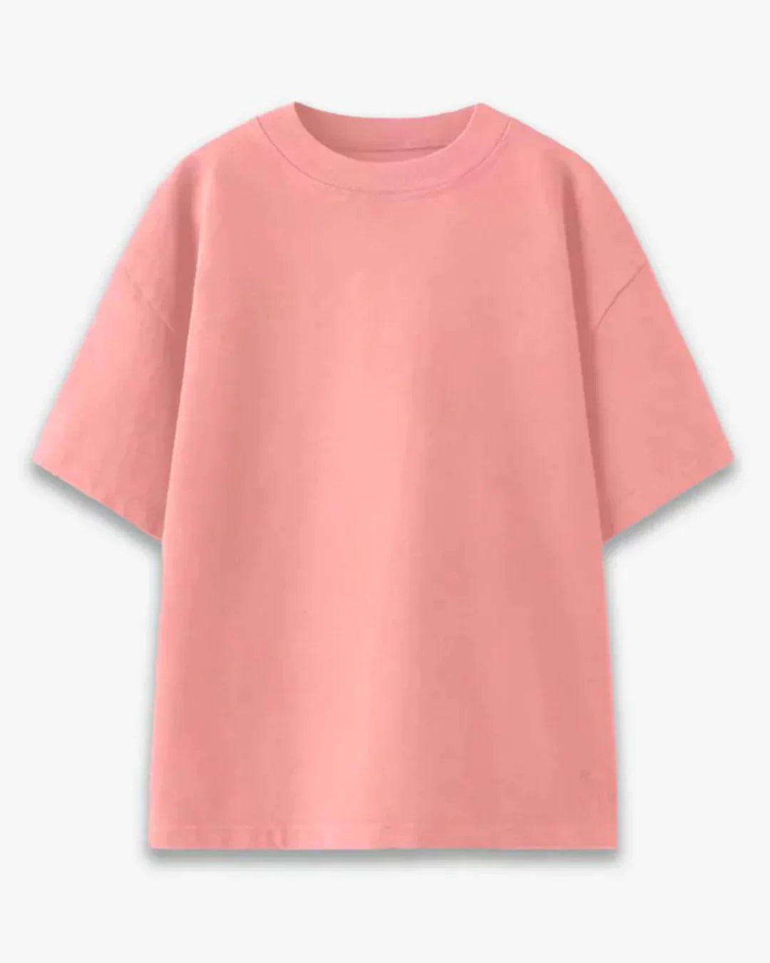 Salmon Pink Plain Oversized T-Shirt