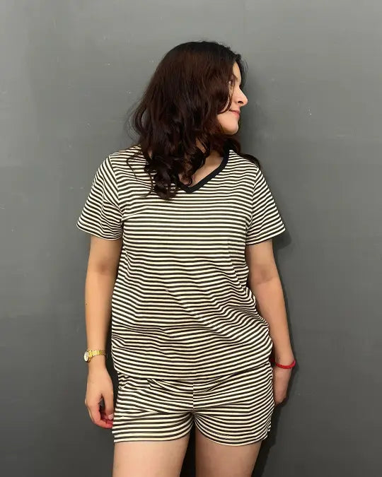 Mocha Cotton Shorts Set