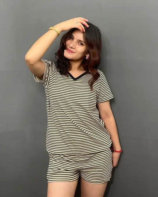 Mocha Cotton Shorts Set