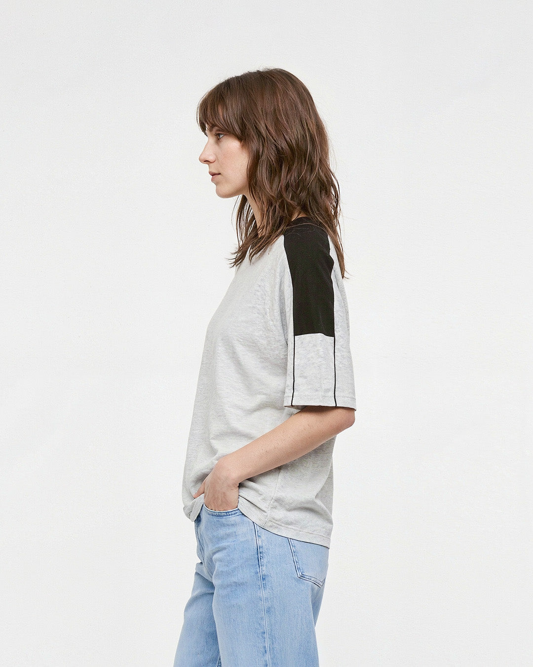 Grey Downtown Plain Oversize T-Shirt