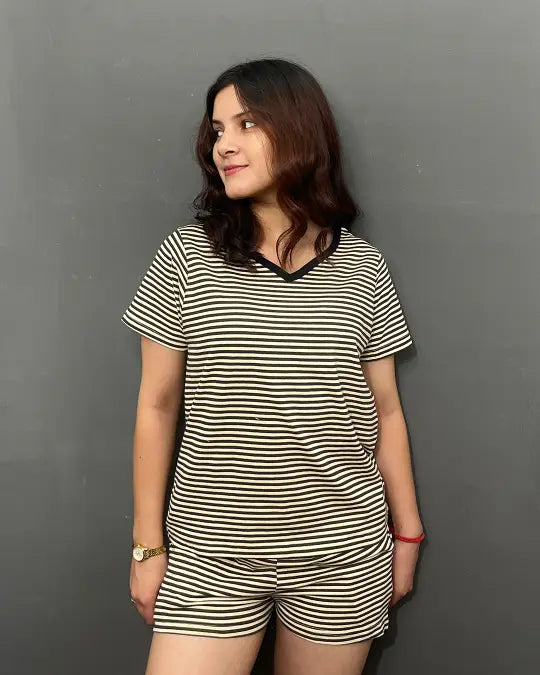 Mocha Cotton Shorts Set