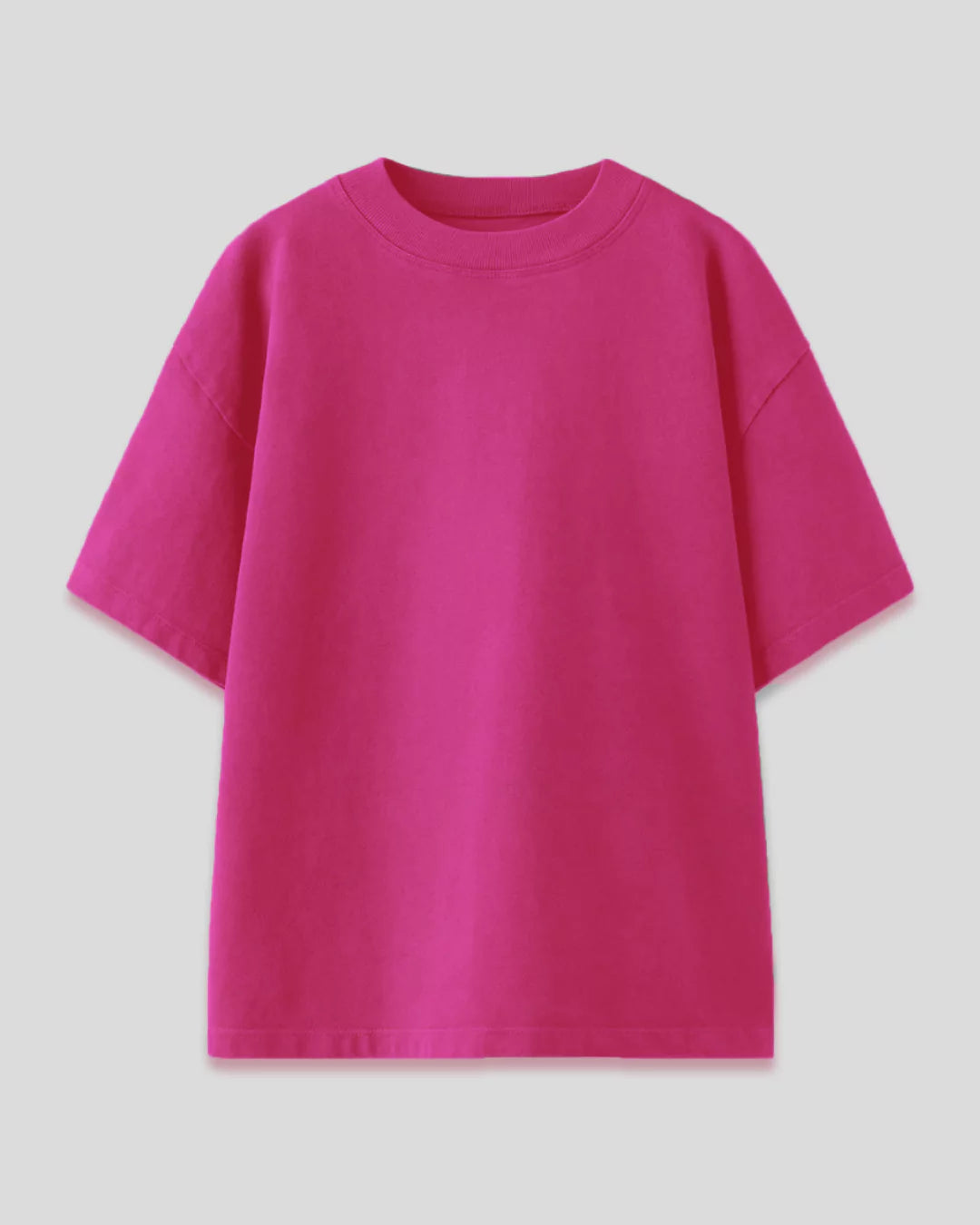 Hot Pink Plain Oversized T-Shirt