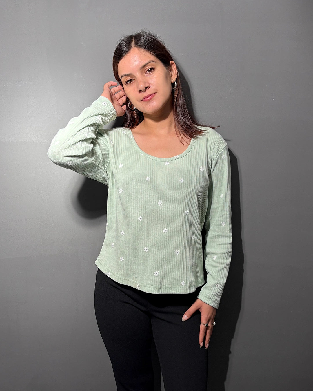 Floral Scoop Neck T-Shirt