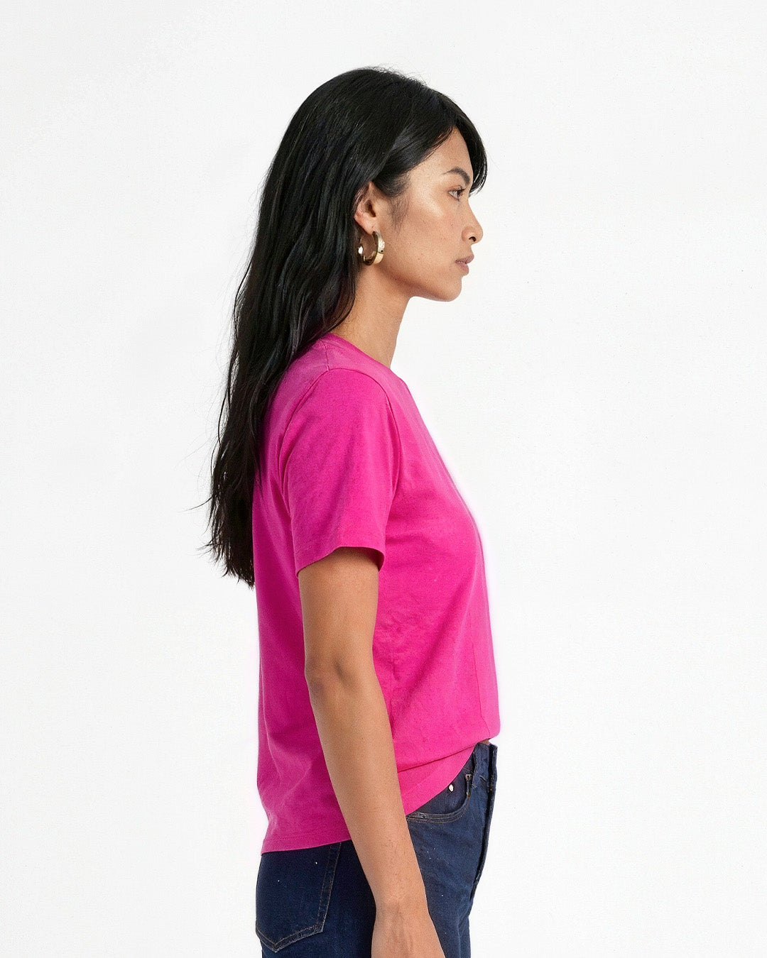Hot Pink Plain T-Shirt